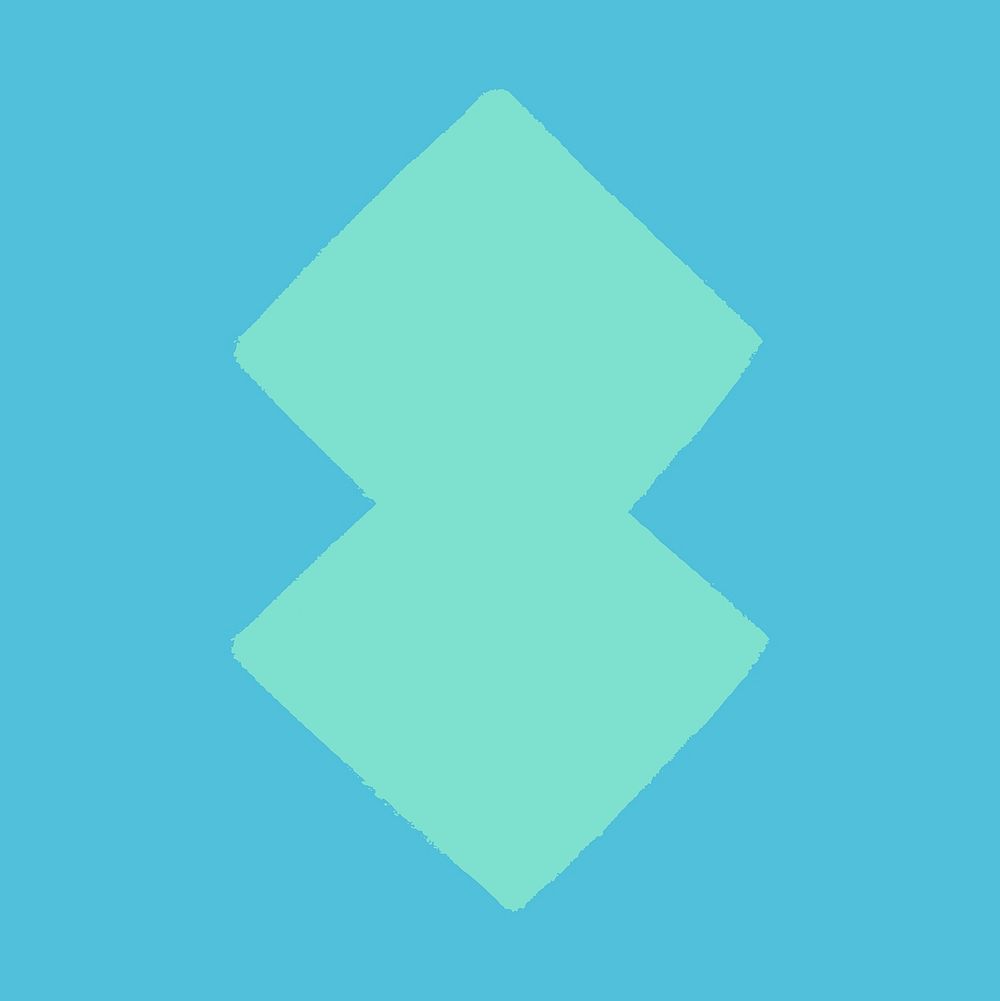 Turquoise geometric shape, blue background