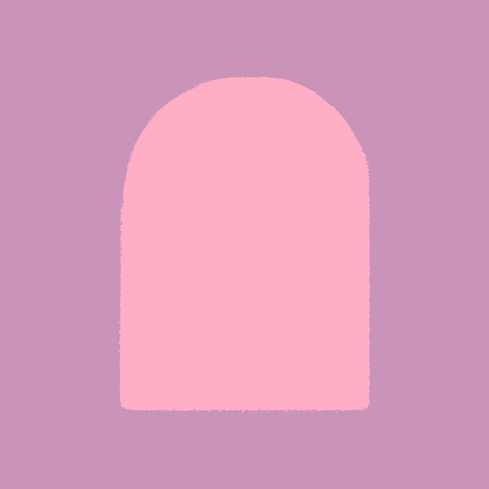 Pink arch shape sticker, geometric design vector