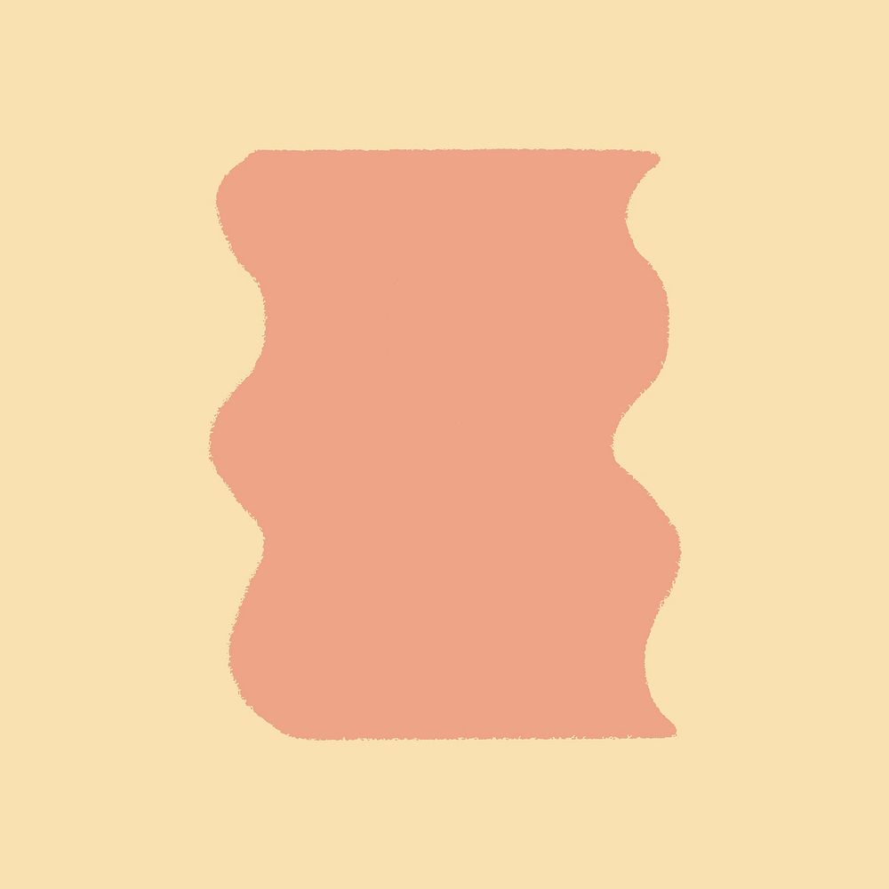 Wavy rectangle sticker, pastel geometric shape vector