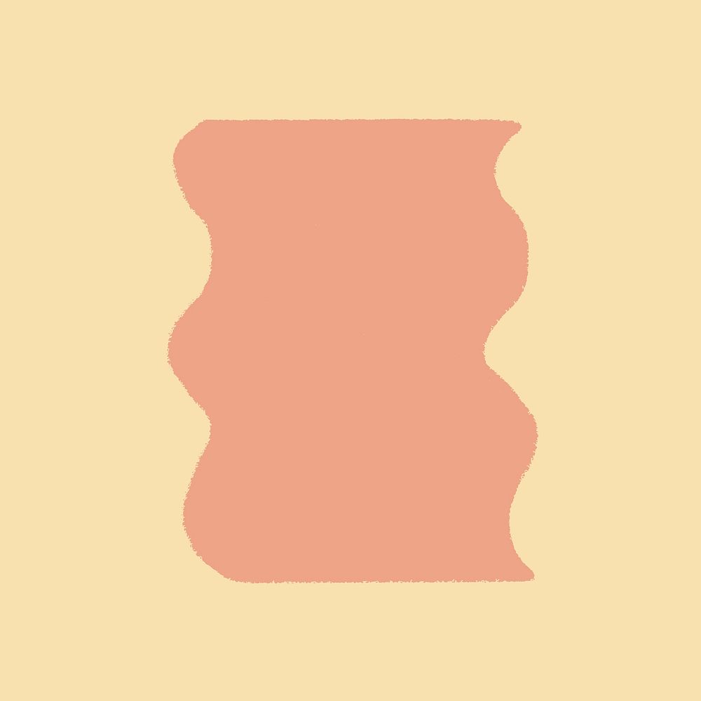 Wavy rectangle sticker, pastel geometric shape psd