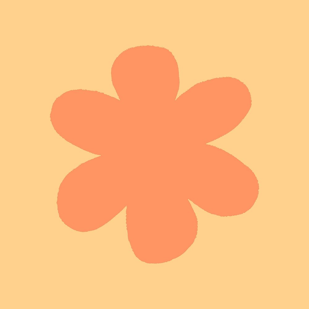 Orange doodle, flower blob shape design