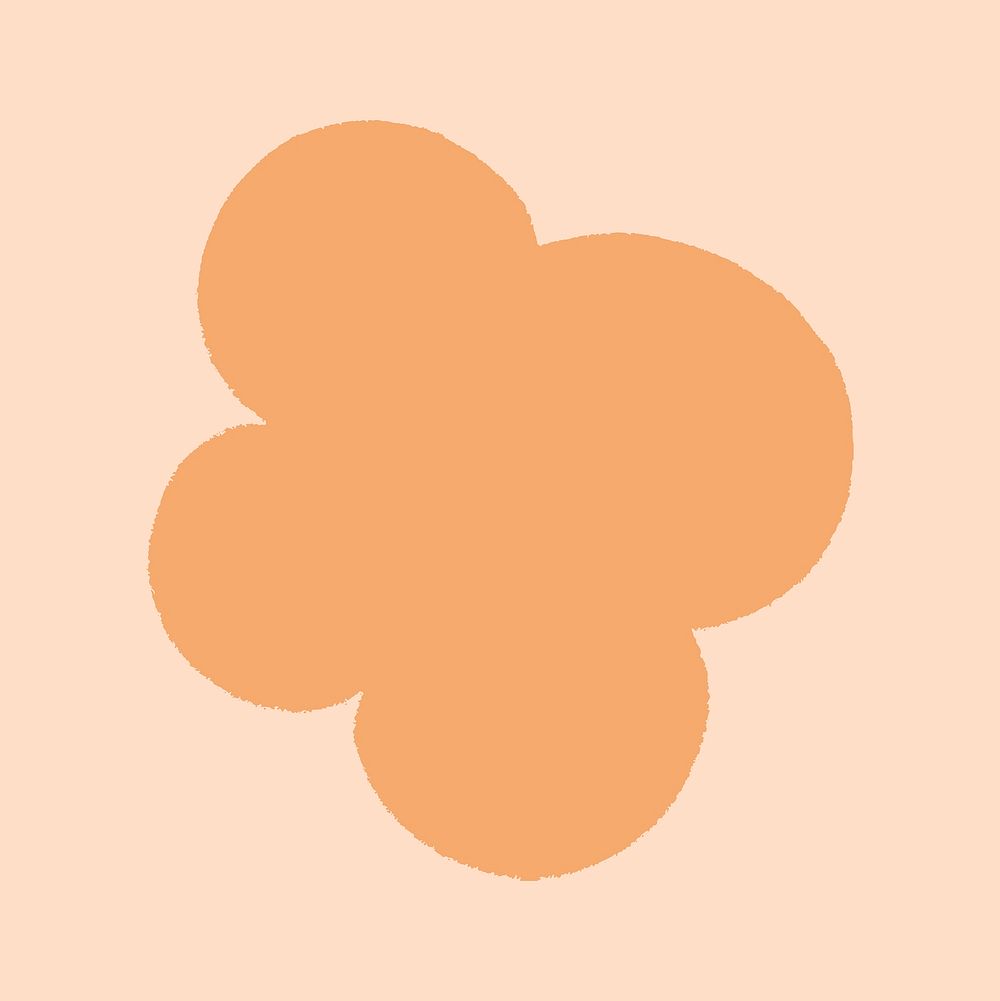 Amorphous shape sticker, orange geometric design vector