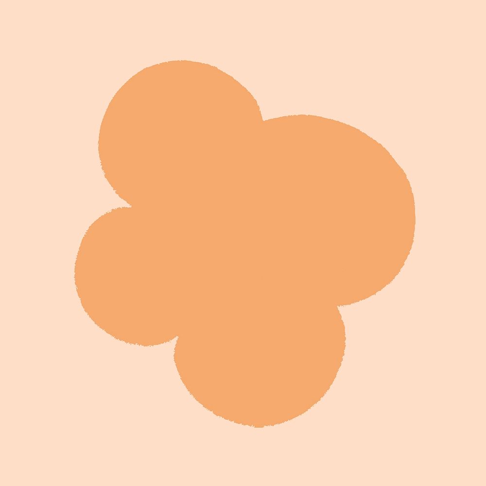 Amorphous shape sticker, orange geometric design psd