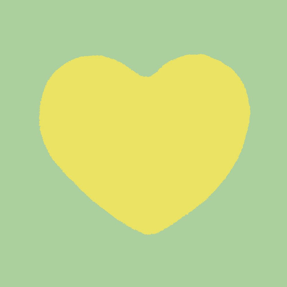 Cute heart shape sticker, lime green design psd
