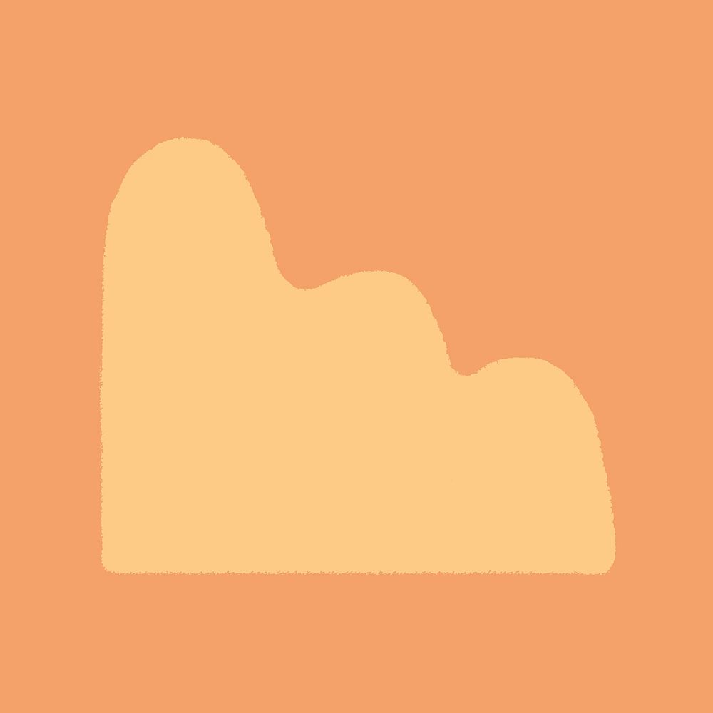 Orange amorphous shape clipart, abstract geometric psd