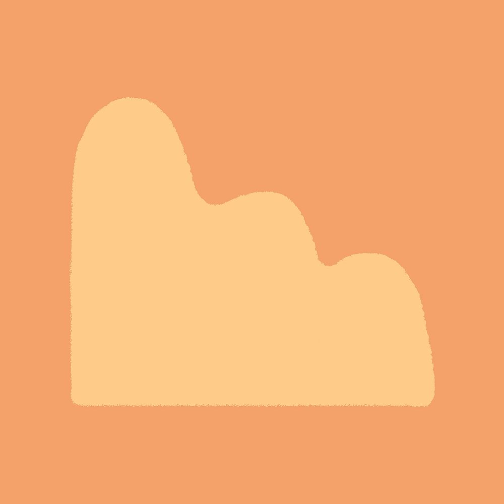 Orange amorphous shape clipart, abstract geometric vector