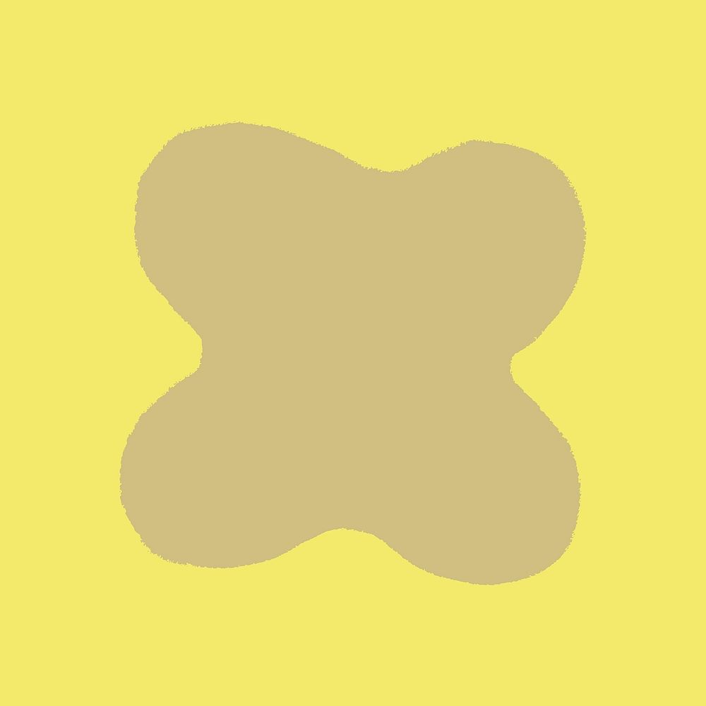 Brown abstract badge, yellow background