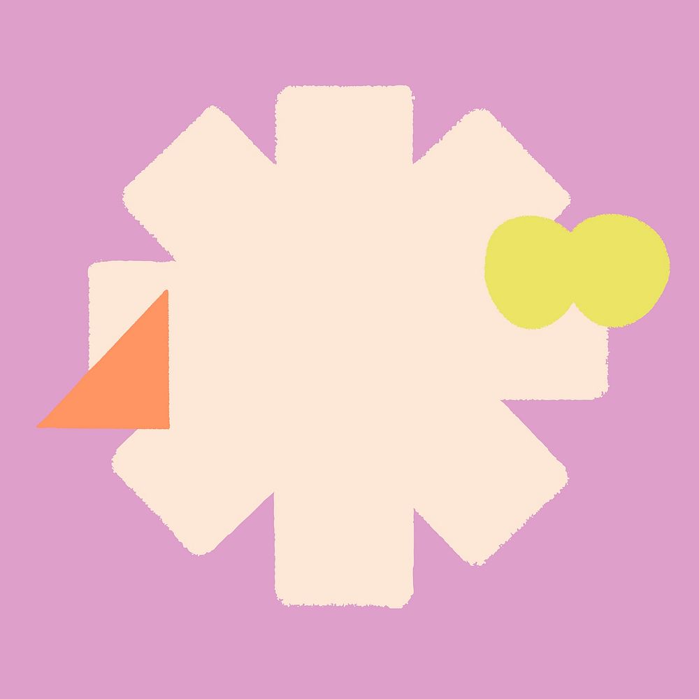 Asterisk shape sticker, geometric memphis design vector
