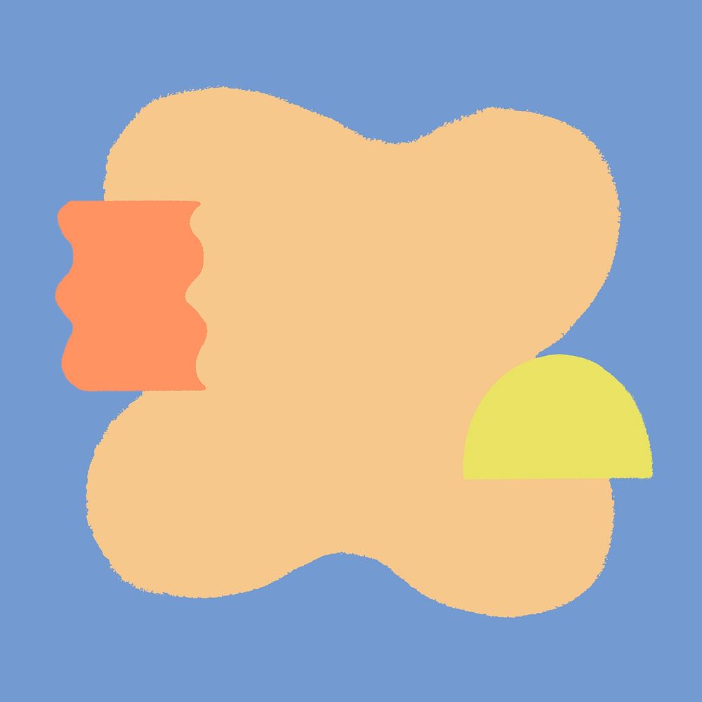 Blob shape sticker, geometric memphis in cute design psd