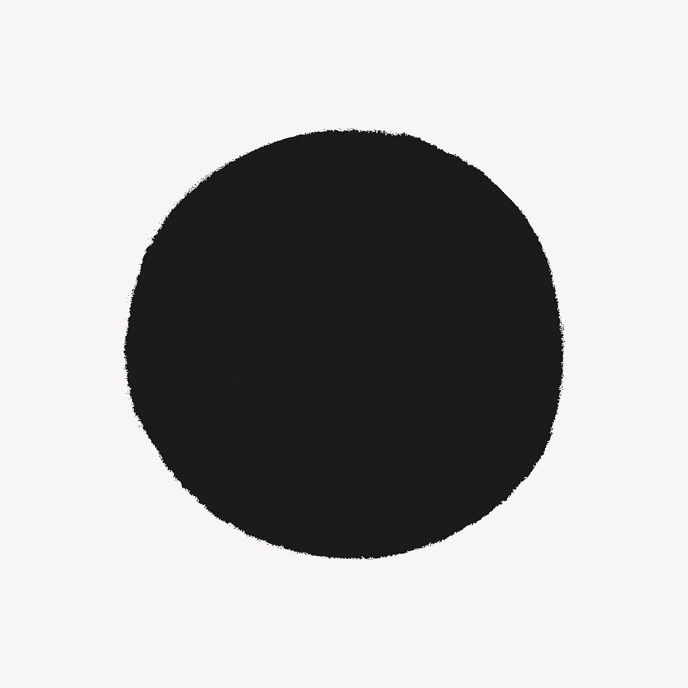 Black circle sticker, flat geometric shape vector