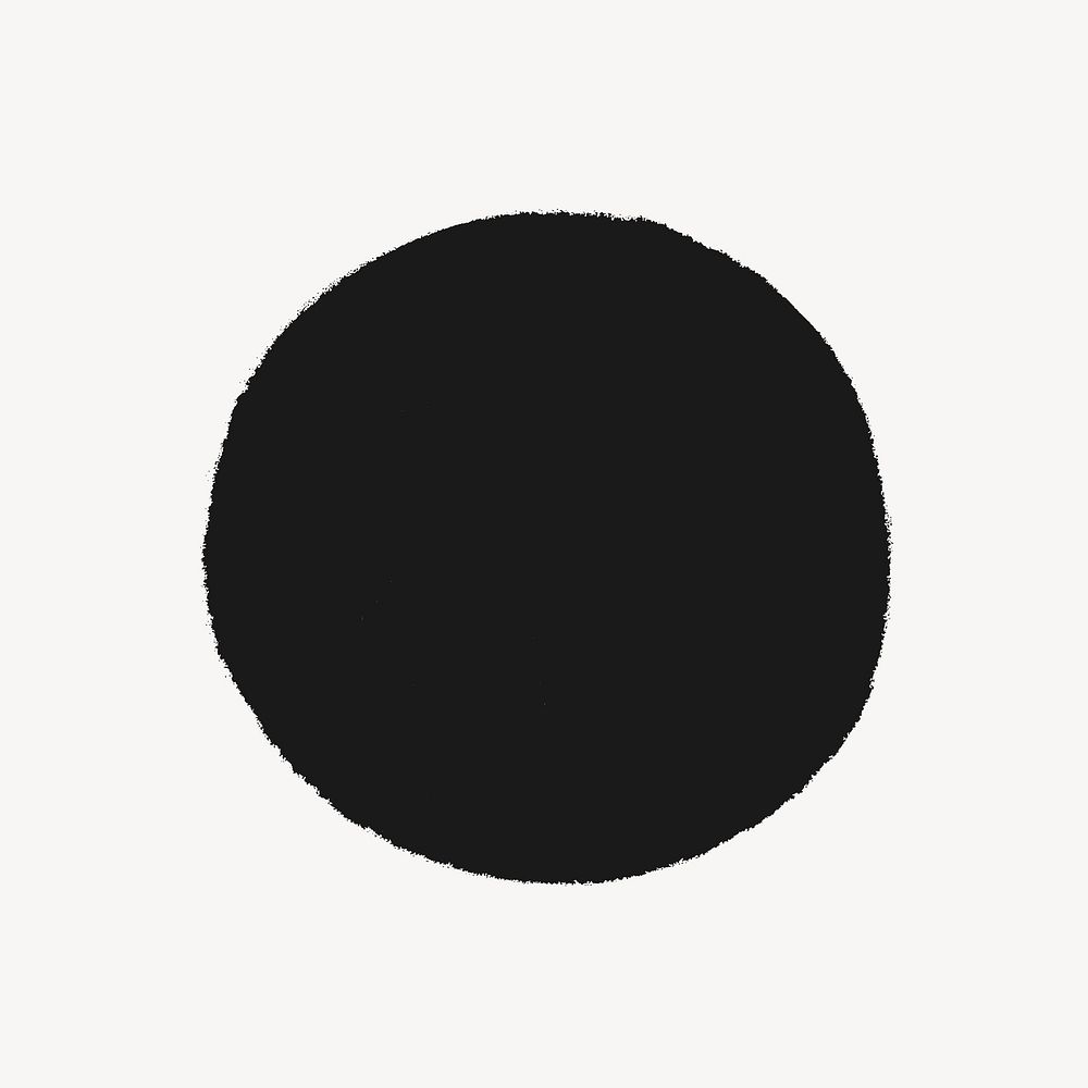 Black circle sticker, flat geometric shape psd