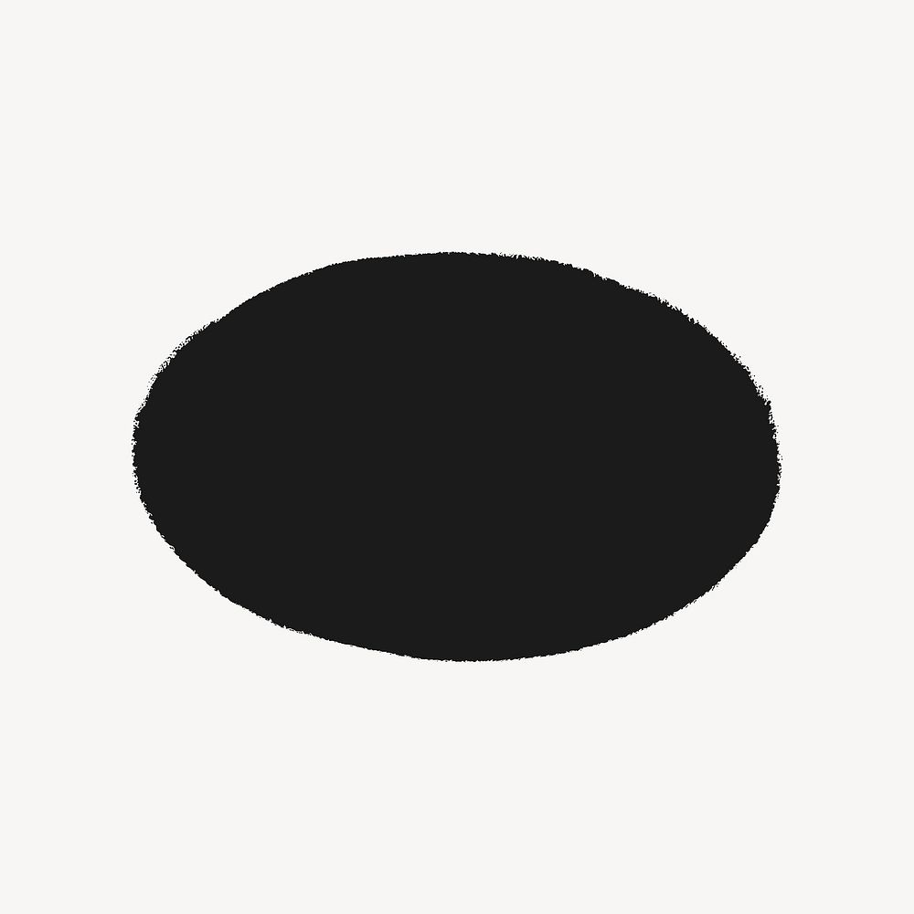 Oval shape sticker, black geometric design vector