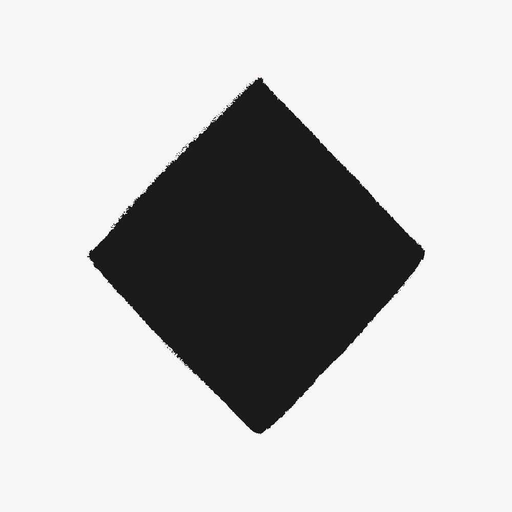 Black square sticker, flat geometric shape vector