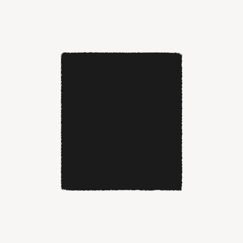 Square shape sticker, black geometric design vector