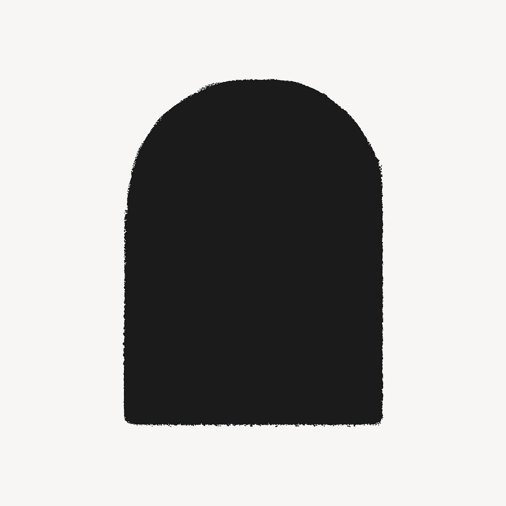 Black arch shape sticker, geometric design vector
