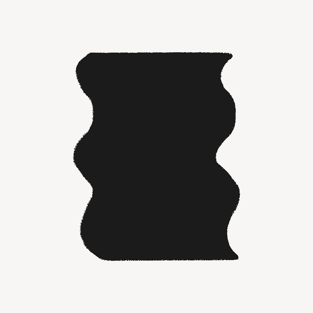 Wavy rectangle sticker, black geometric shape vector
