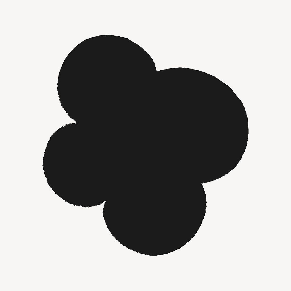 Black blob shape badge, design space
