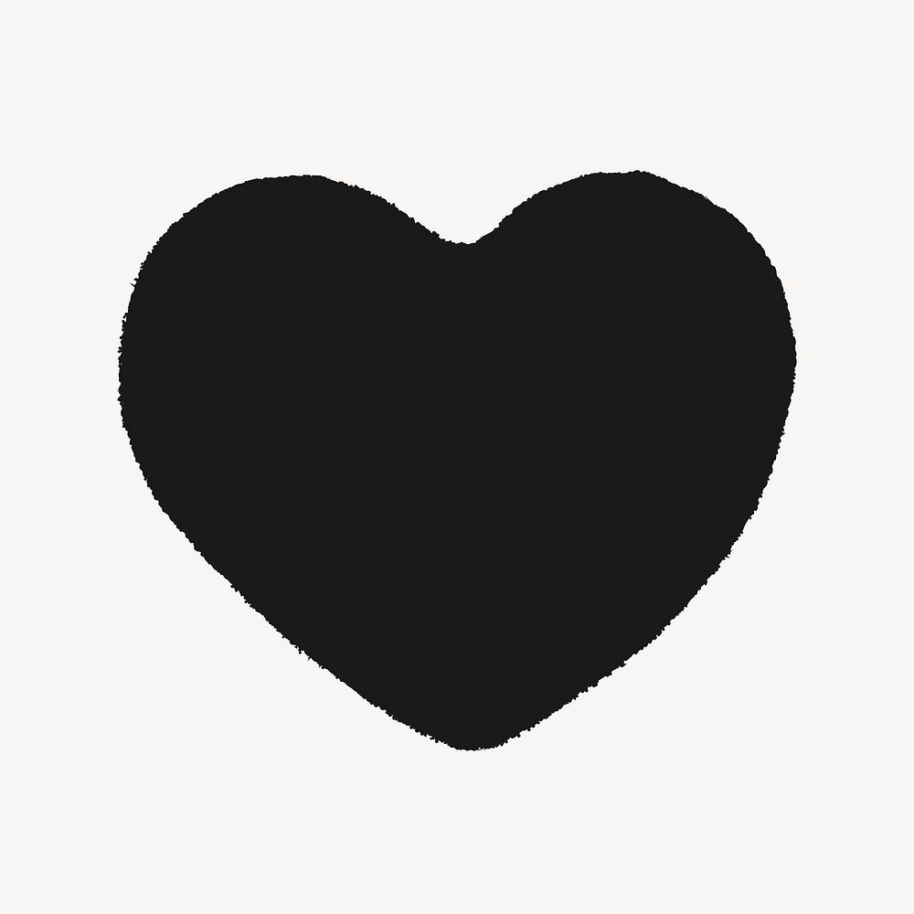 Cute heart shape sticker, black design psd