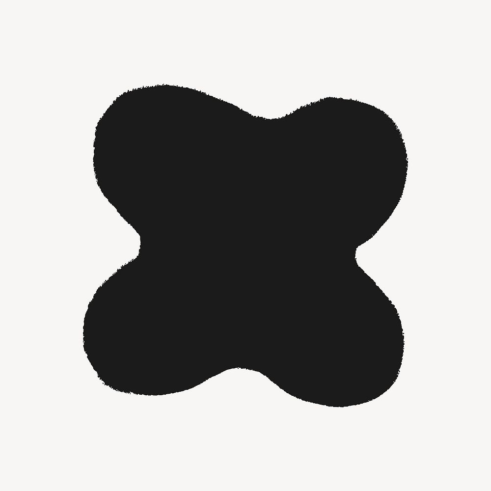 Black abstract blob shape badge design
