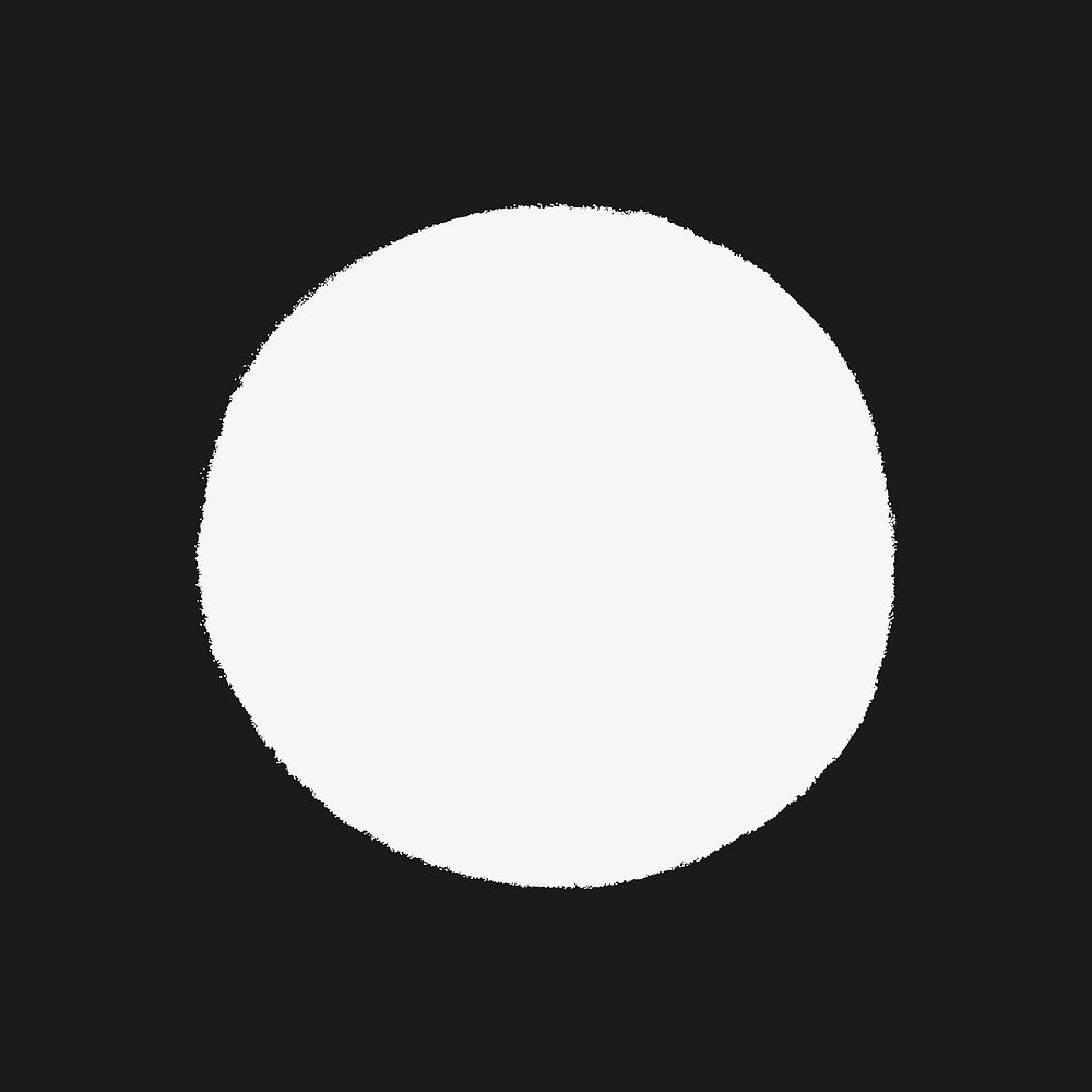 White circle sticker, flat geometric shape vector