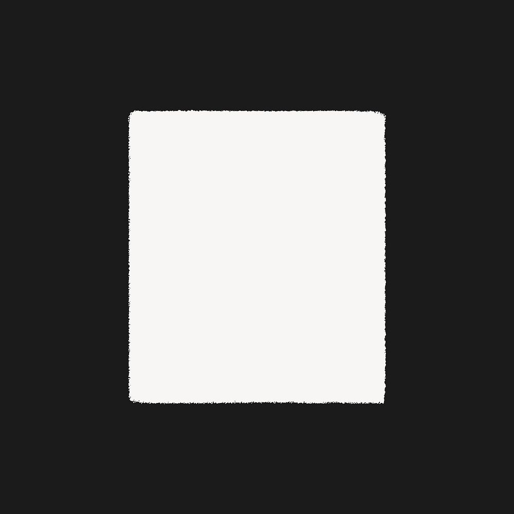 Square shape sticker, white geometric design vector