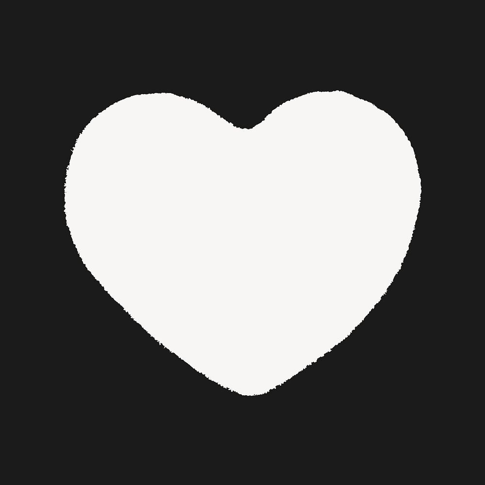 Cute heart shape sticker, white design psd