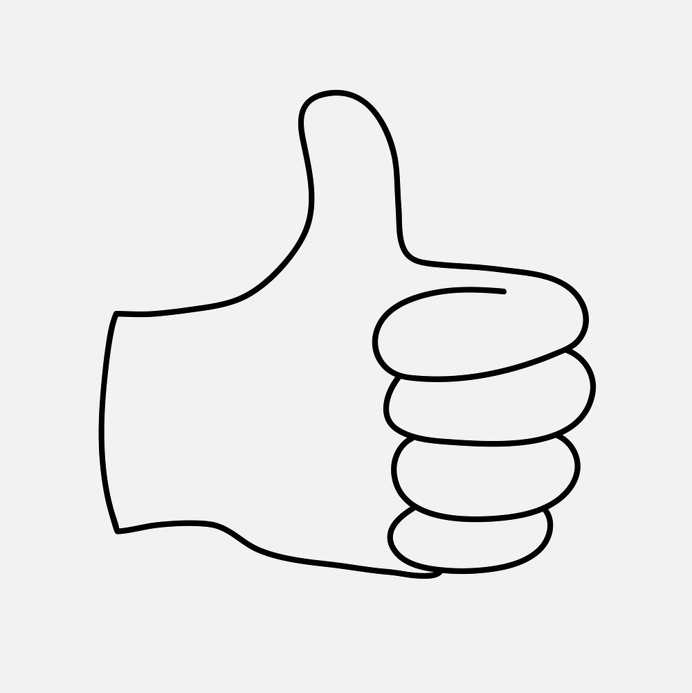 Thumbs up sticker, hand gesture collage element vector