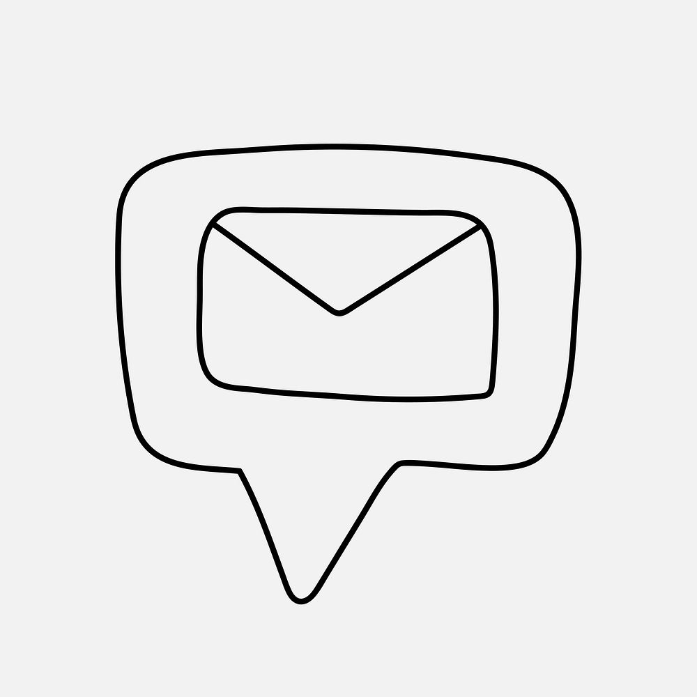 Envelope sticker, email, message symbol for social media vector