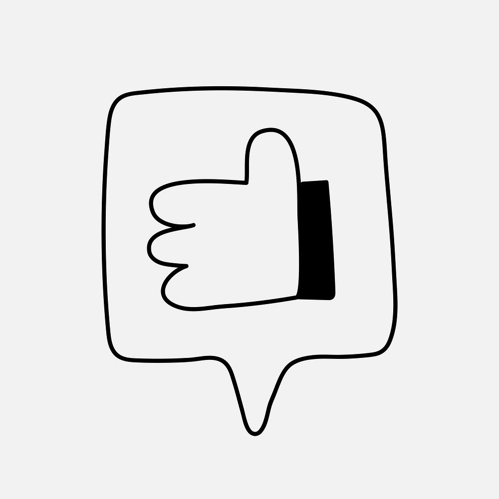 Thumbs up sticker, hand gesture collage element vector