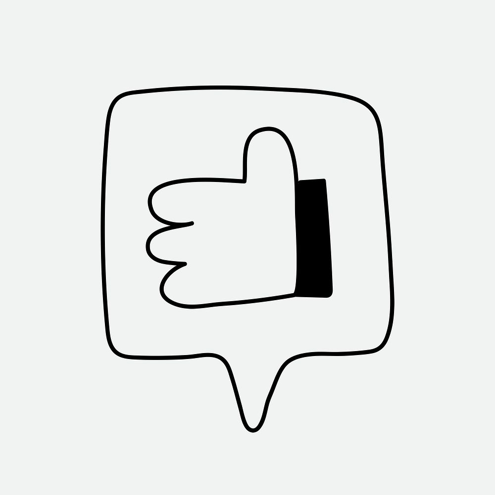 Thumbs up sticker, hand gesture collage element psd