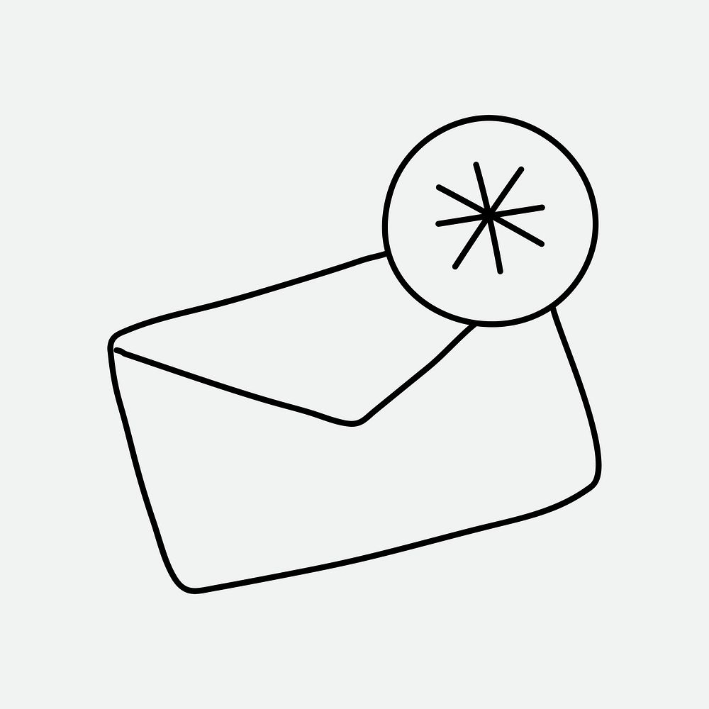 Envelope clipart, message notification symbol psd
