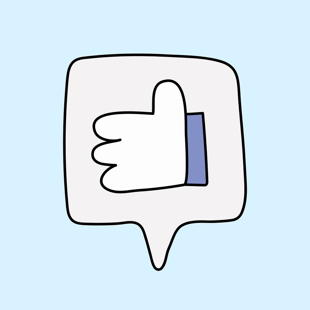 Thumbs up sticker, hand gesture collage element vector