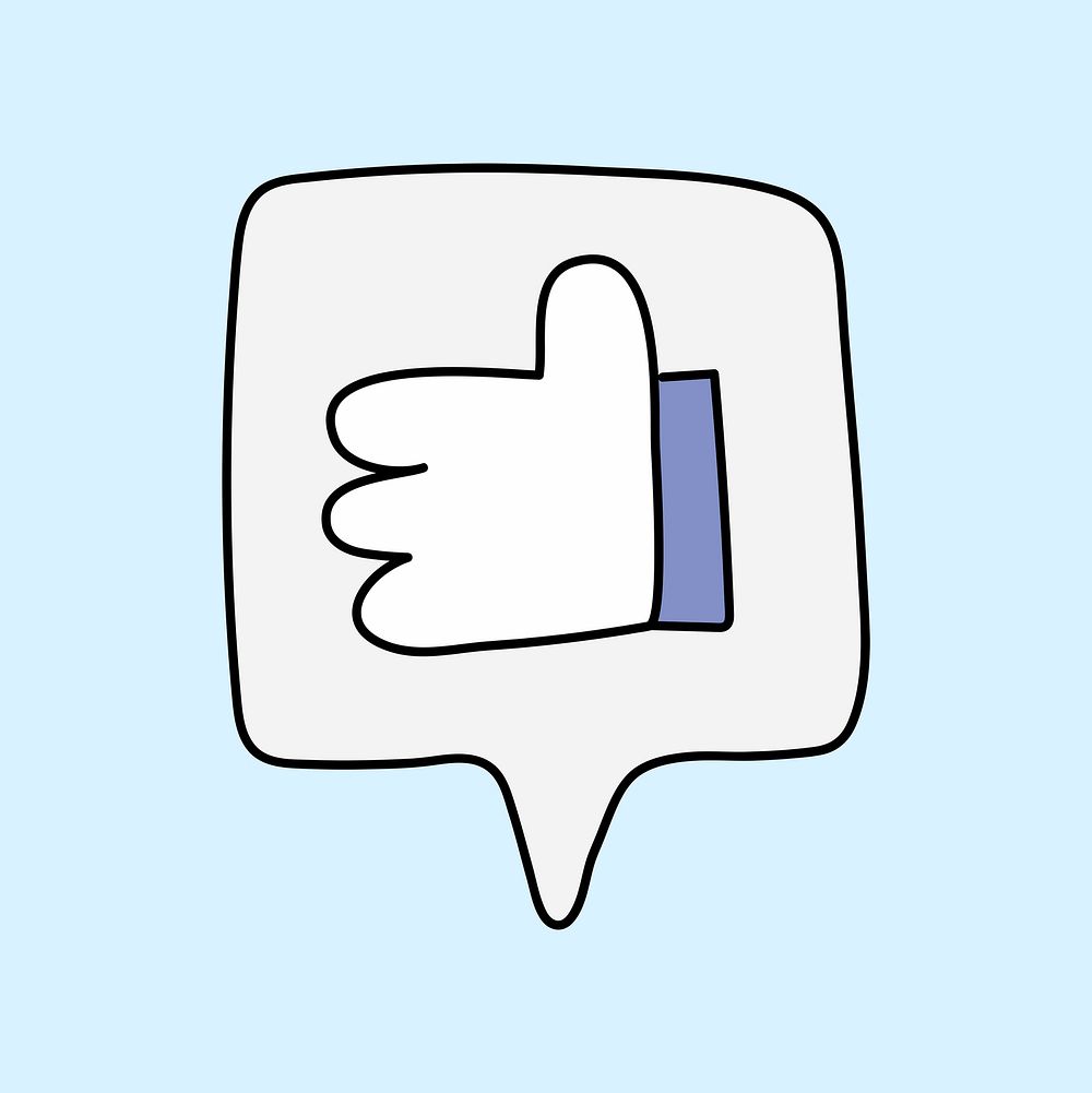 Thumbs up sticker, hand gesture collage element psd