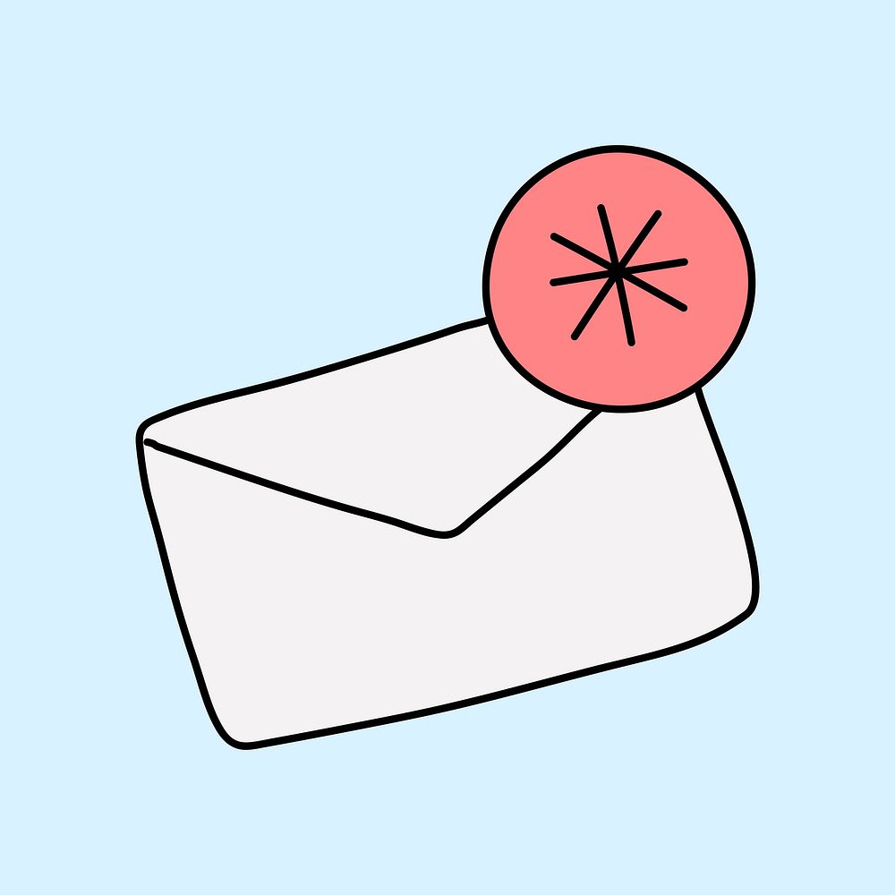 Envelope clipart, message notification symbol vector