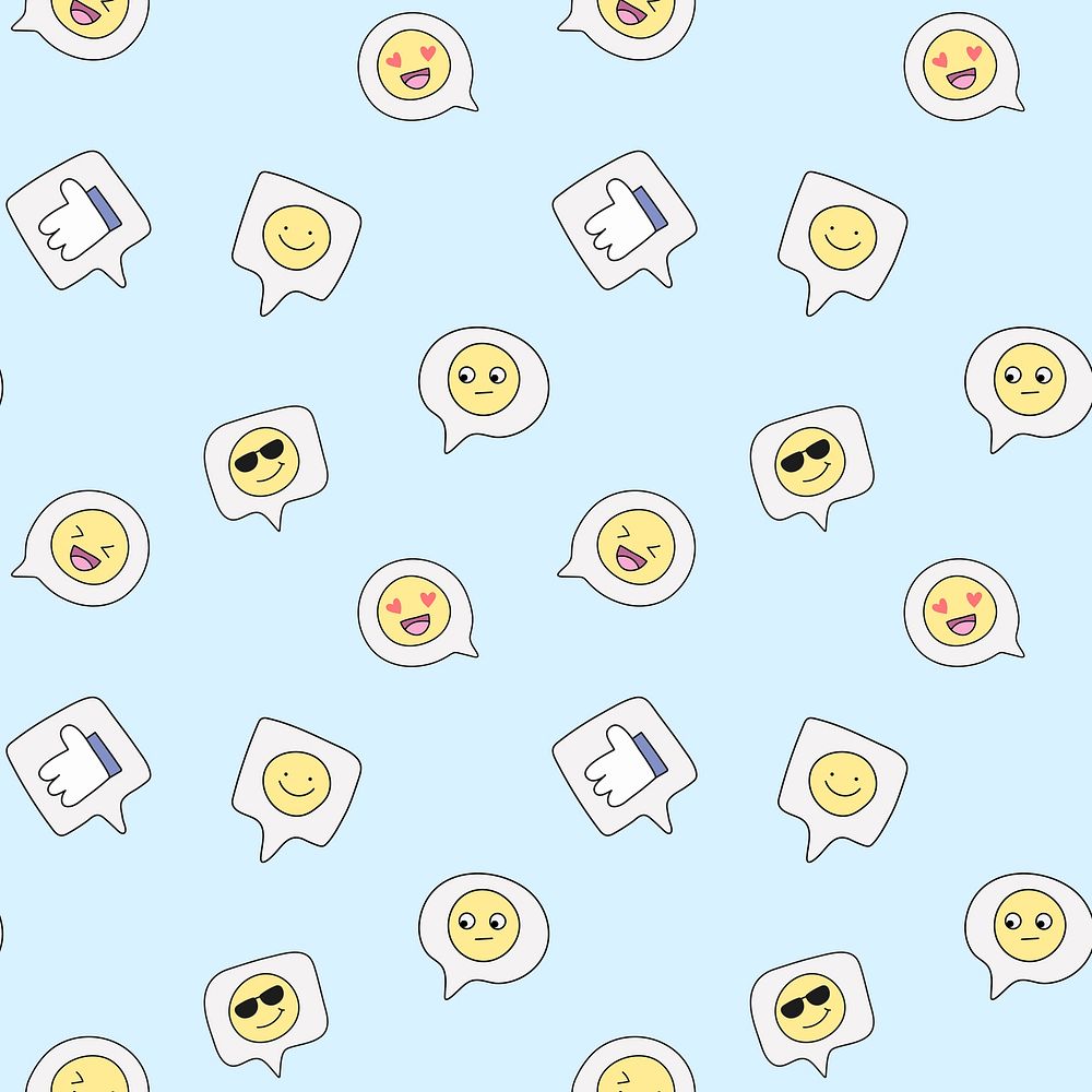 Seamless emoticon pattern background, cute design