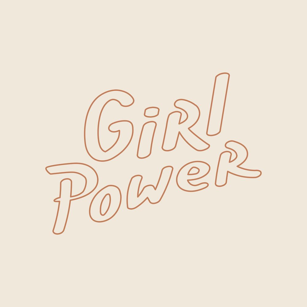 Girl power typography sticker, aesthetic design psd
