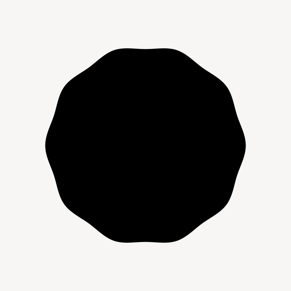 Simple decagon clip art, geometric black design vector