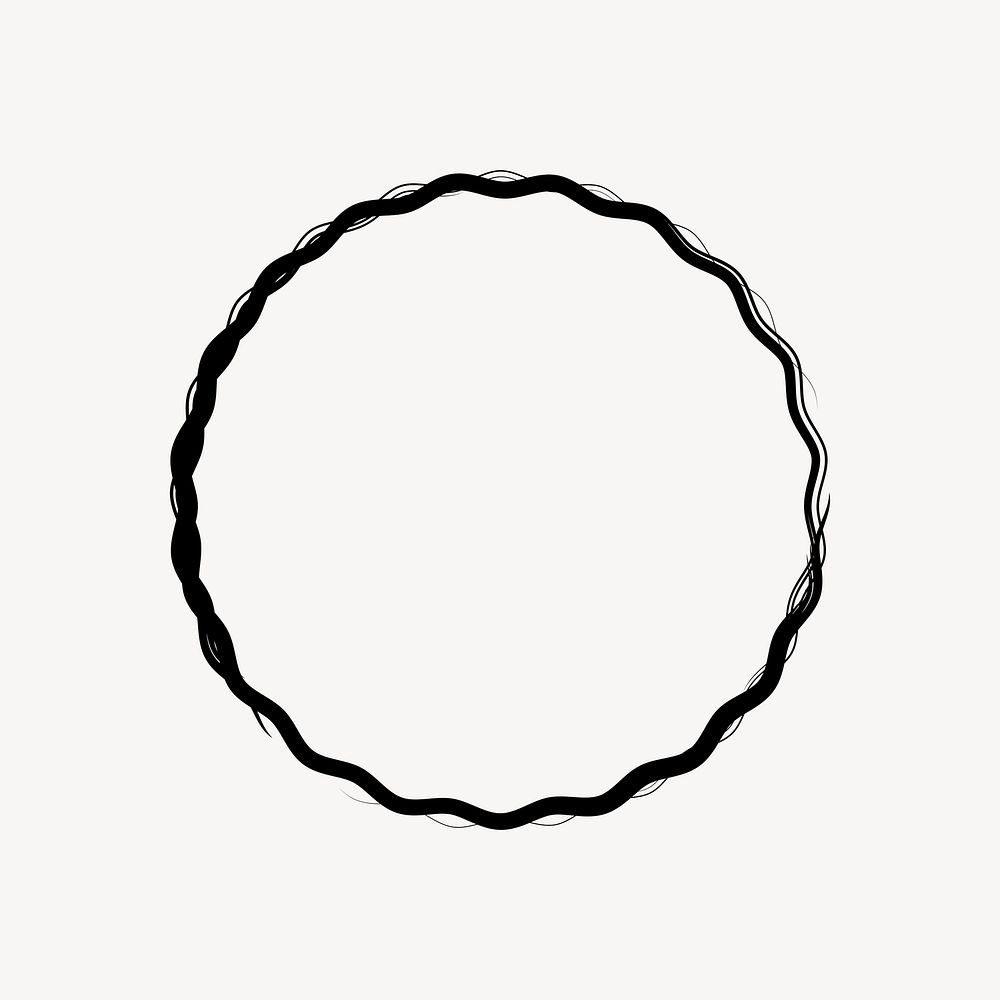 Black pointed circle illustration, basic design on white background