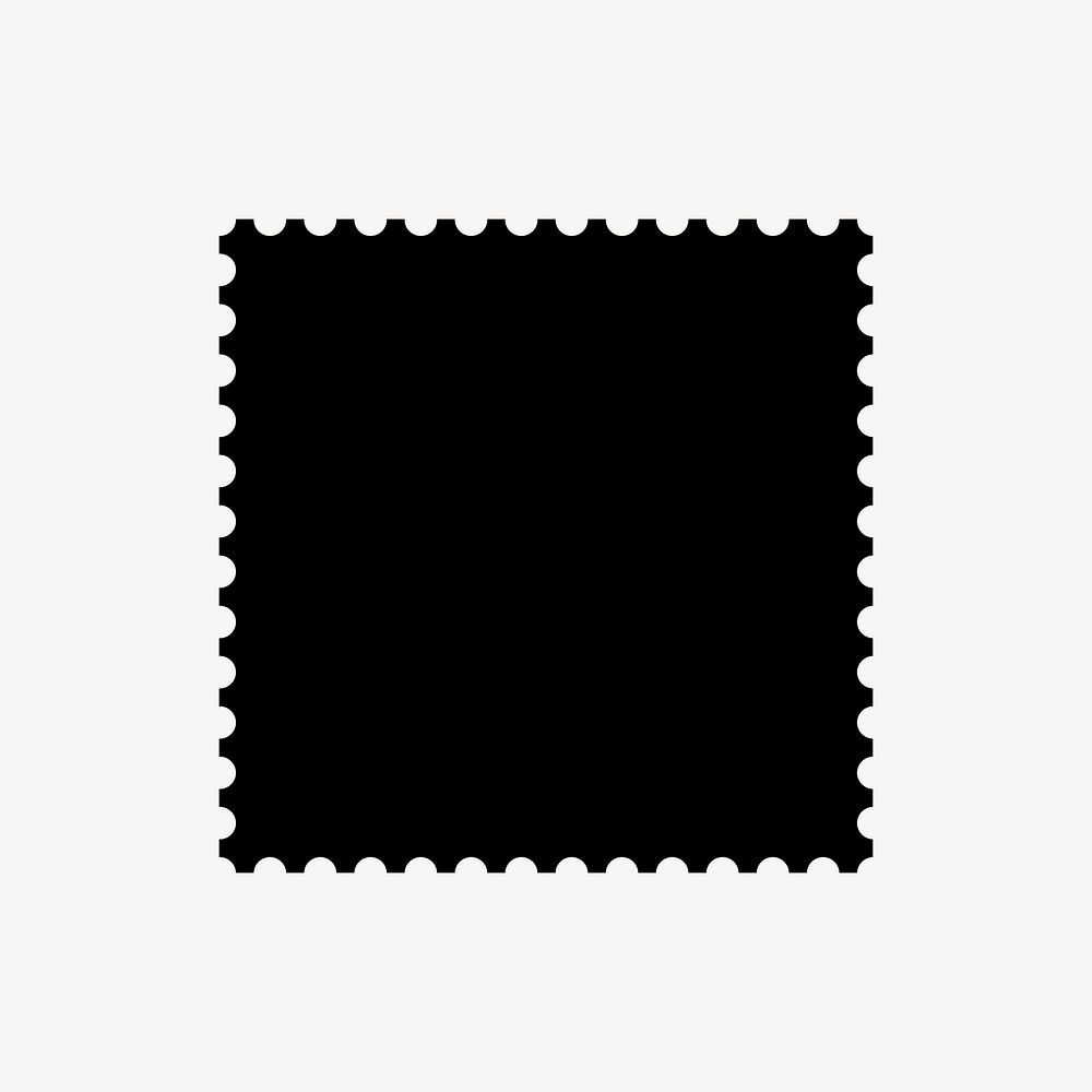 Minimal pointed square sticker, simple black design shape on subtle color background vector