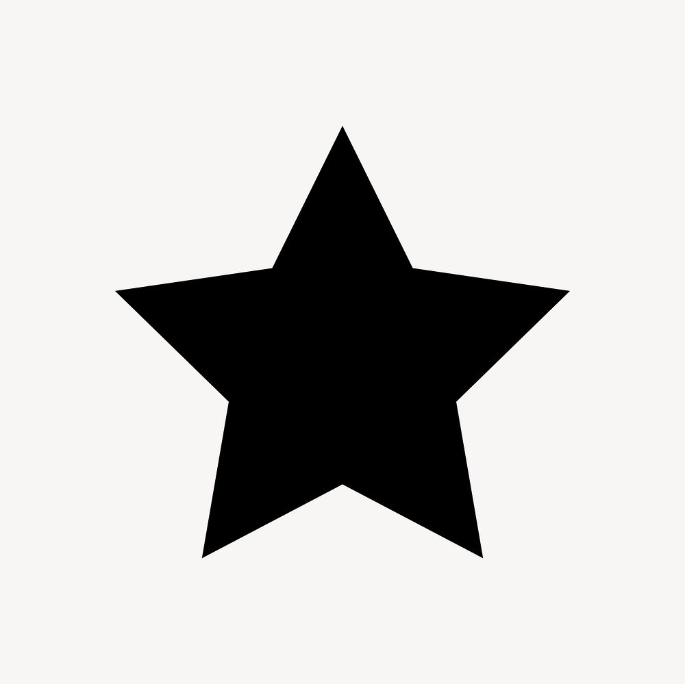 Minimal star sticker, simple black design shape on subtle color background psd