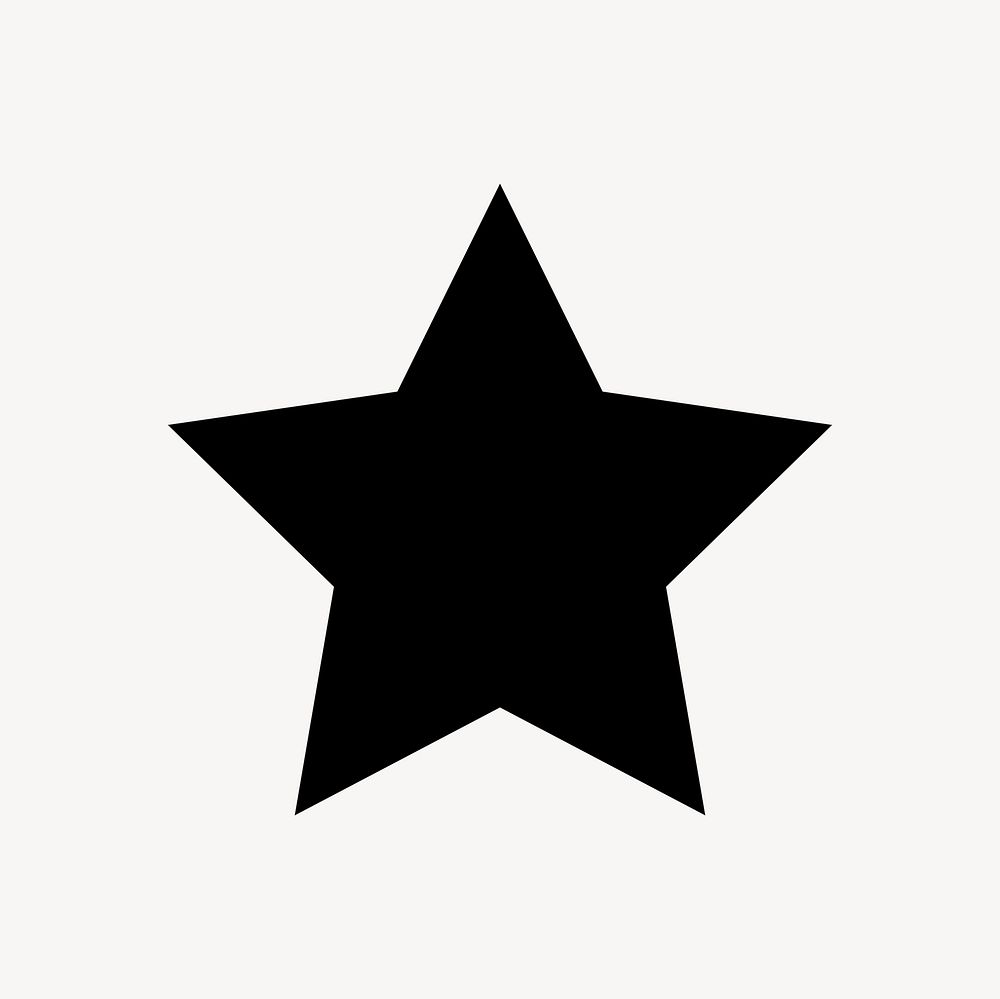 Star illustration, simple black design shape on white background