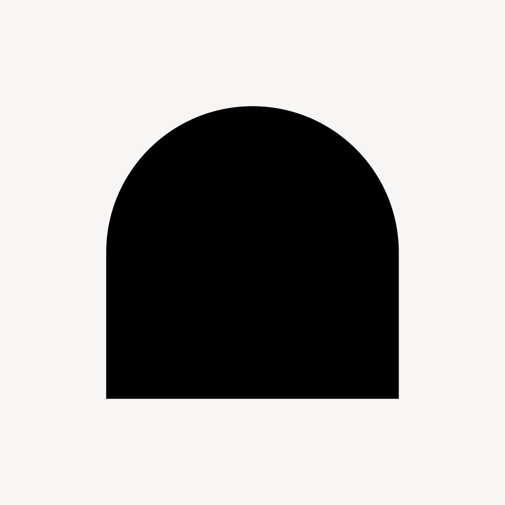 Arch illustration, simple black design shape on white background
