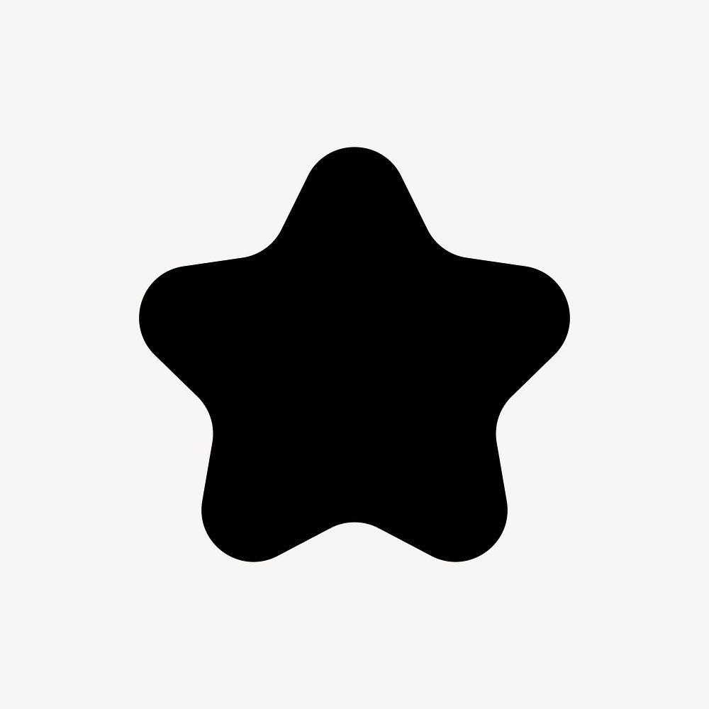 Black round star element, simple abstract shape design vector