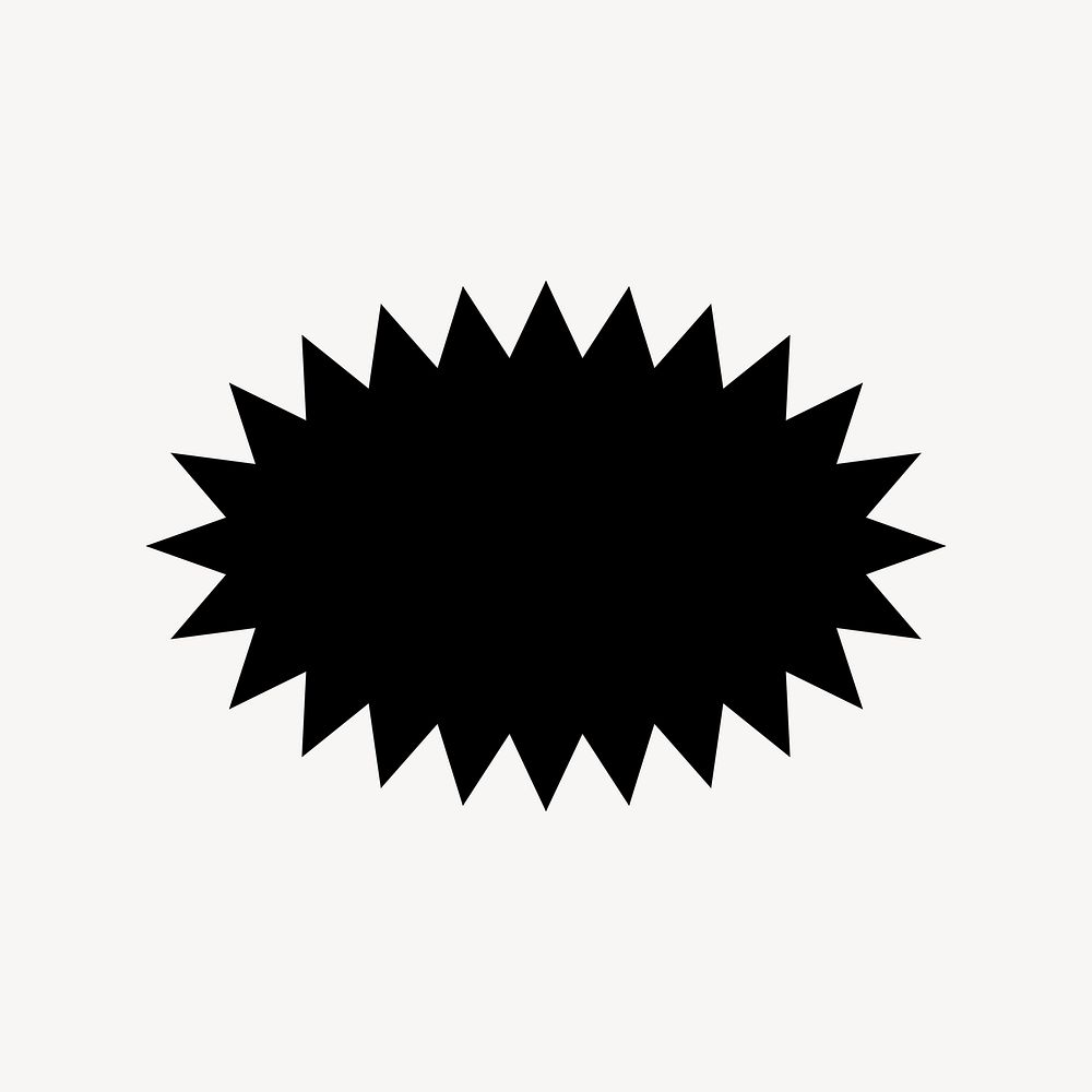 Simple exclamation bubble clip art, geometric black design vector