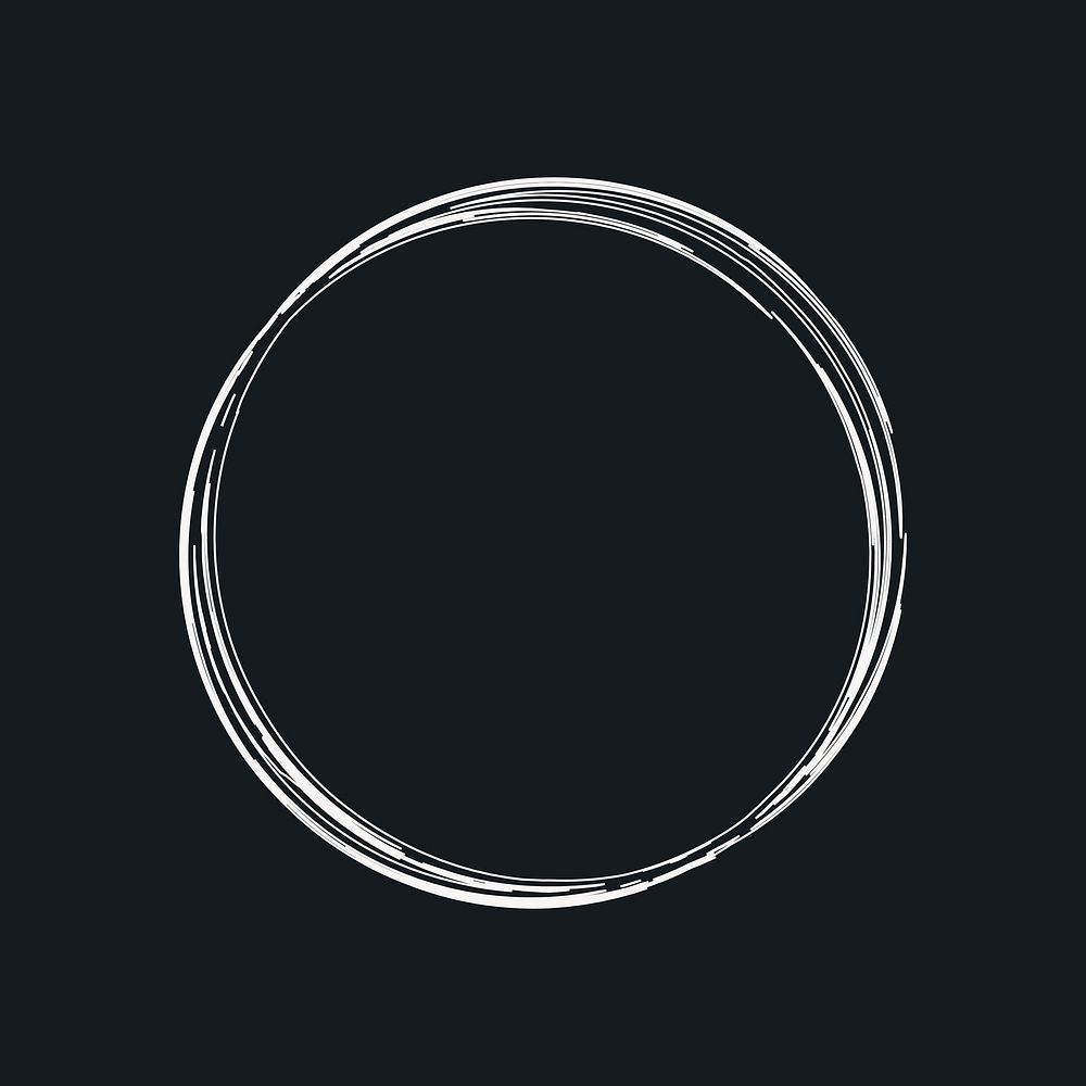 Simple white circle graphic, minimal form design on black background