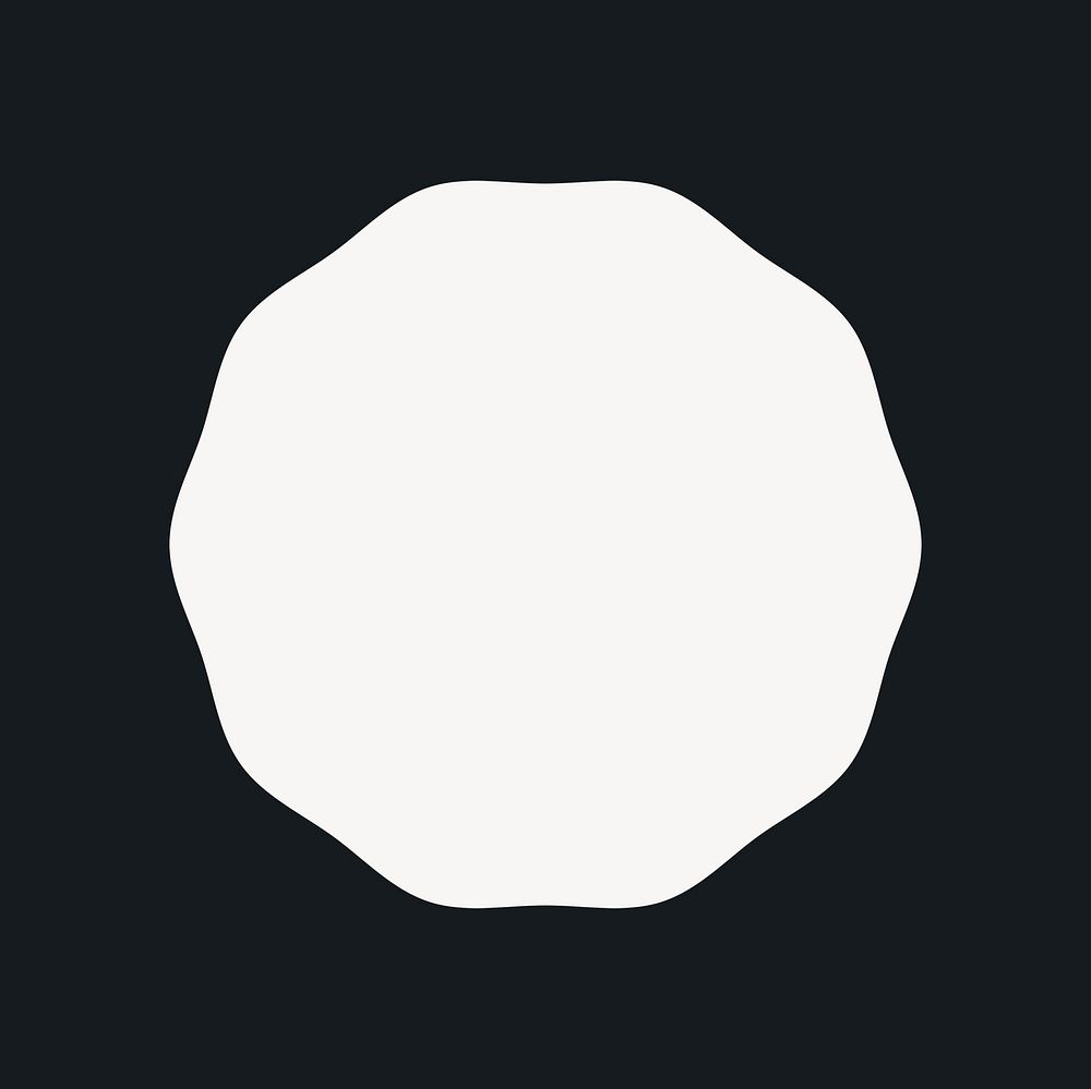 Decagon sticker, minimal shape design on black background vector