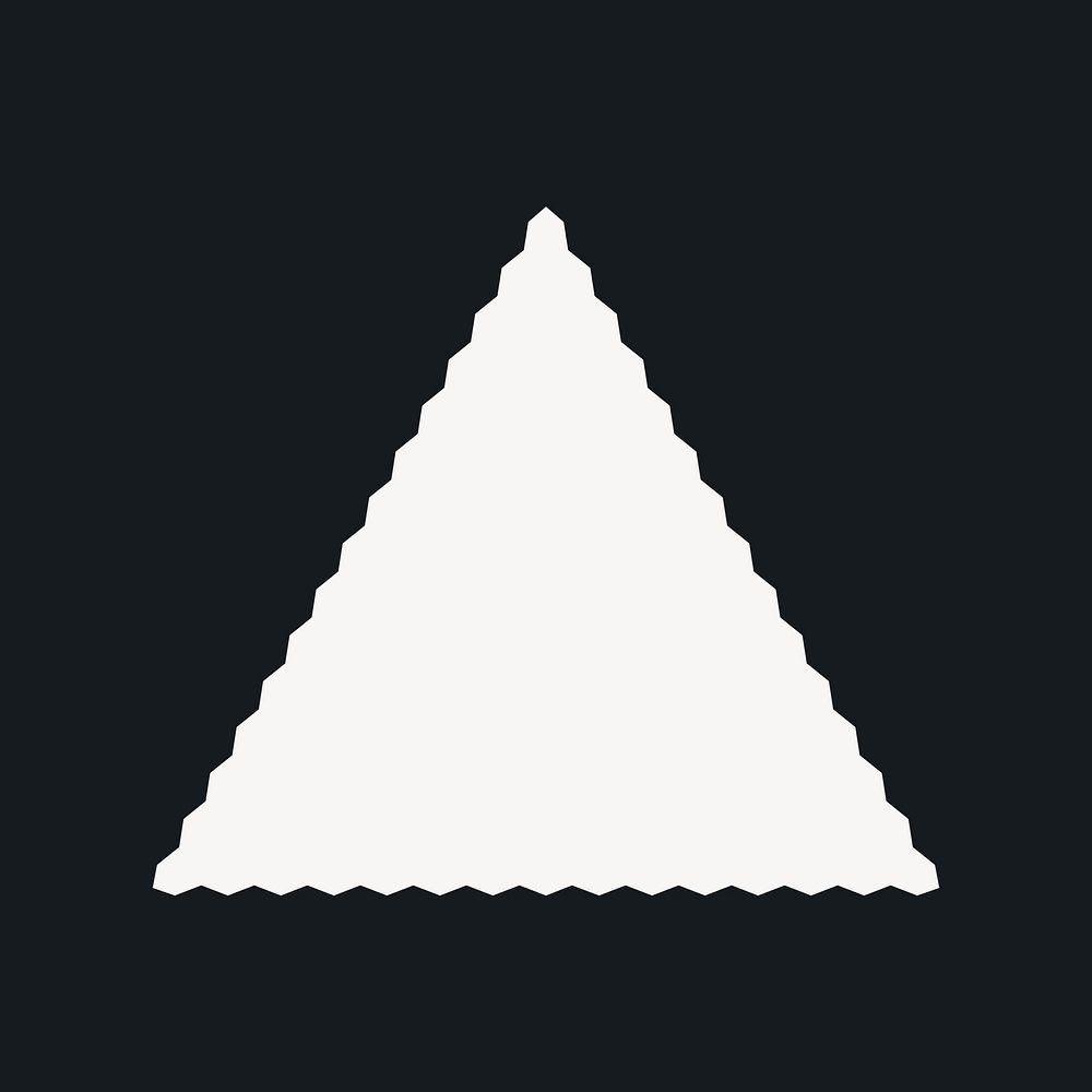 Jagged triangle sticker, minimal shape design on black background psd