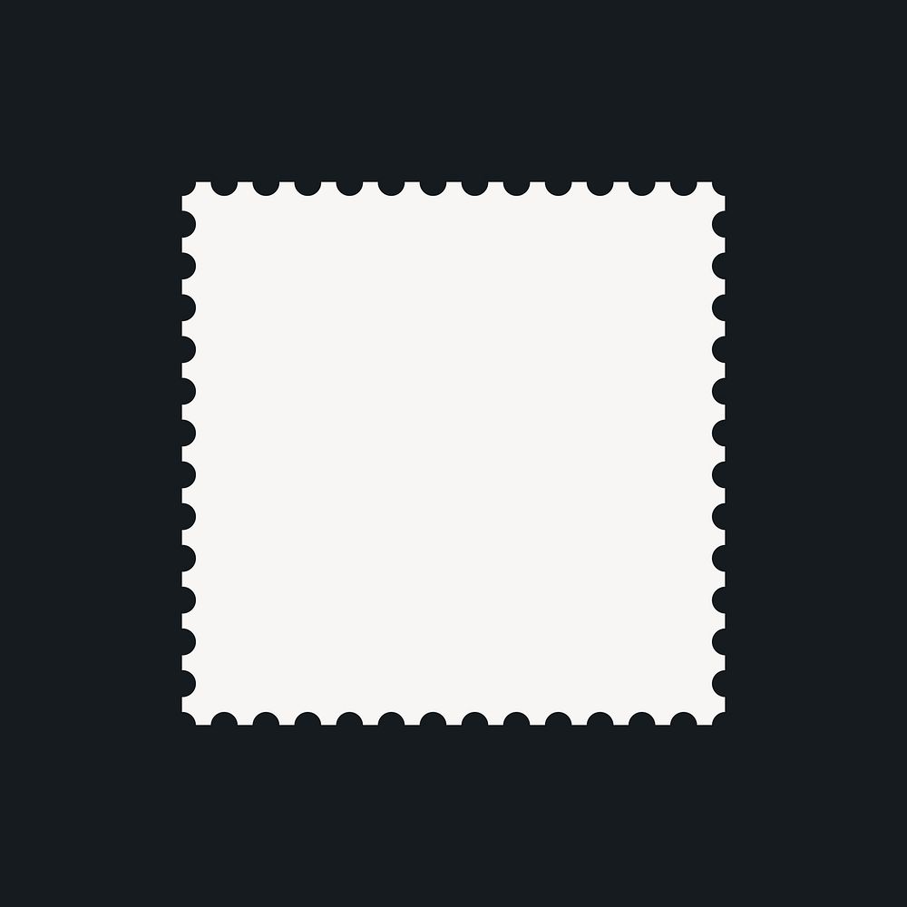 Pointed square sticker, minimal shape design on black background vector