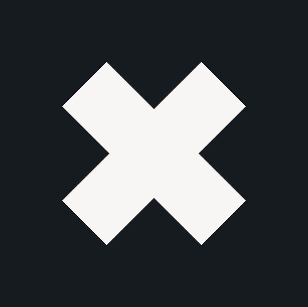 Cross sticker, minimal shape design on black background vector