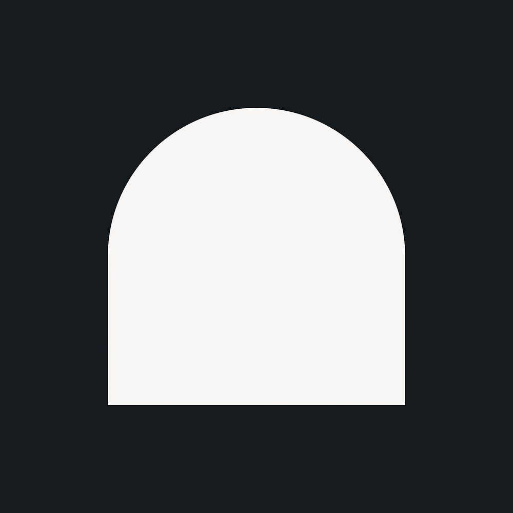 Arch sticker, minimal shape design on black background vector